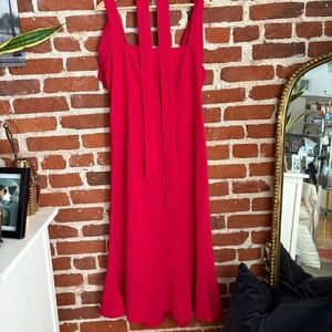 ❤️ Red Bow Strap Midi Dress